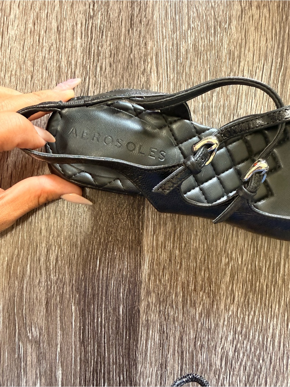 AEROSOLES Black Pointed Slingback Mules new without tags - Picture 6 of 8